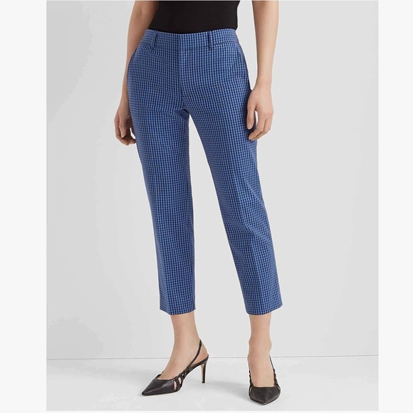 CLUB MONACO PREPPY BLUE/BLACK CROPPED CHECKERED MATIE PANTS SIZE 12 - Picture 2 of 13